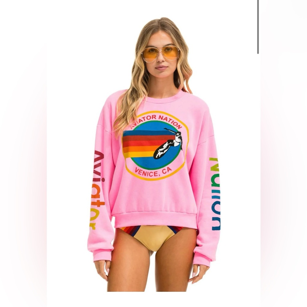 Aviator nation crew sweatshirt relaxed fit